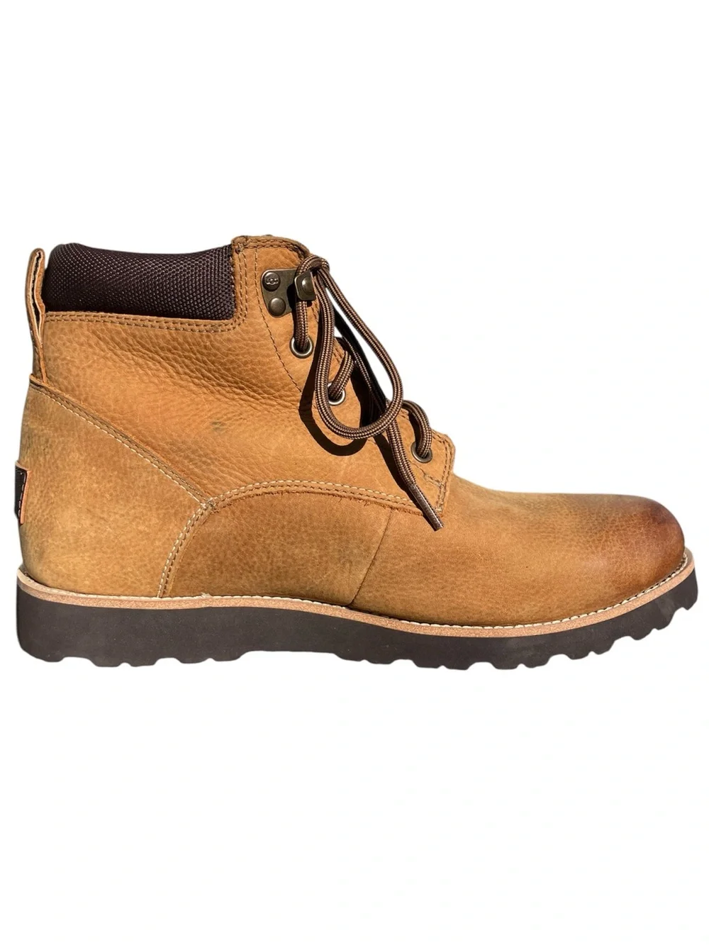 UGG Seton TL Boots Mens Chukka Lace Fleece Shearling Tan Leather Chestnut 9.5